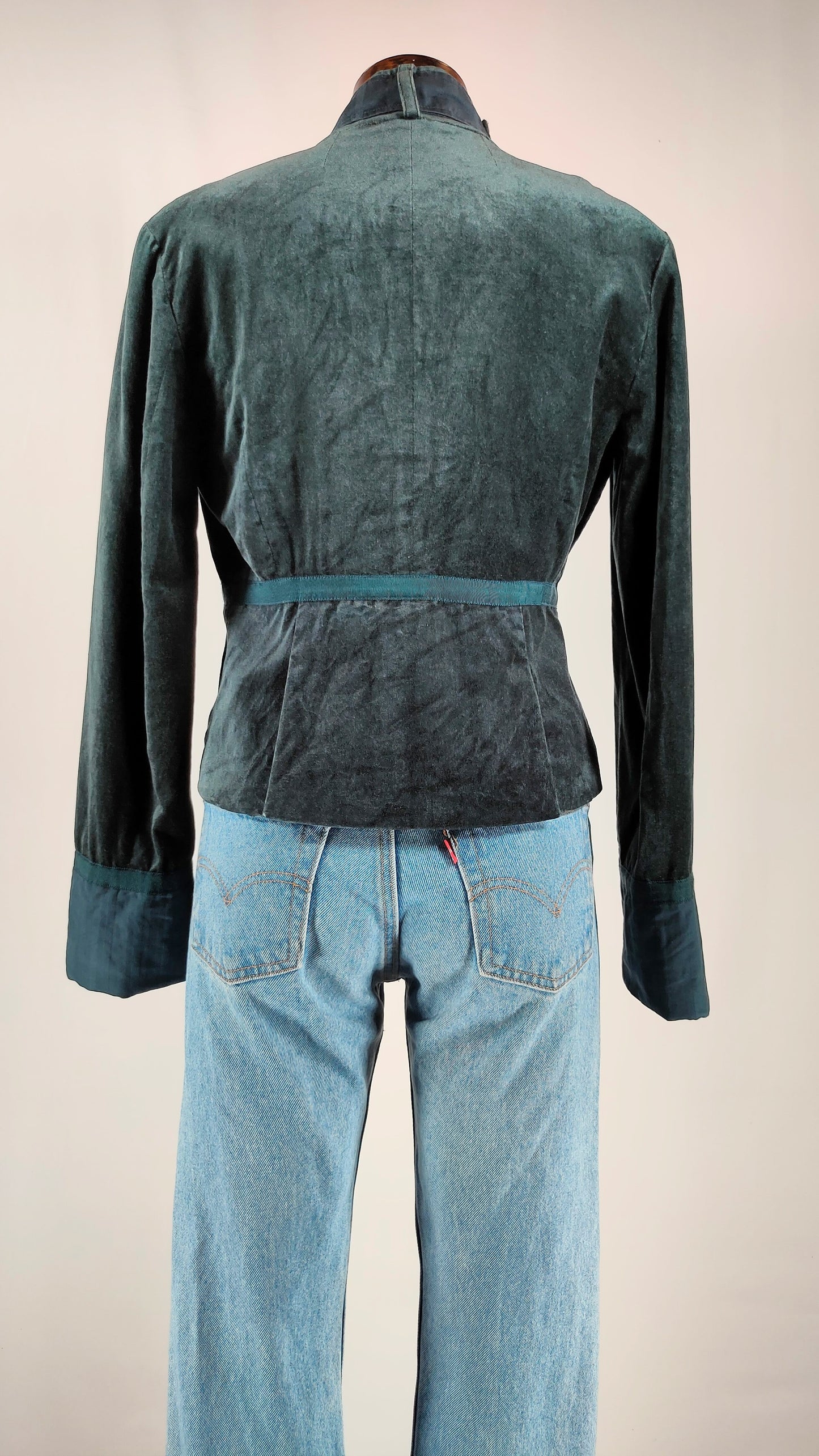 Chaqueta efecto terciopelo Verde