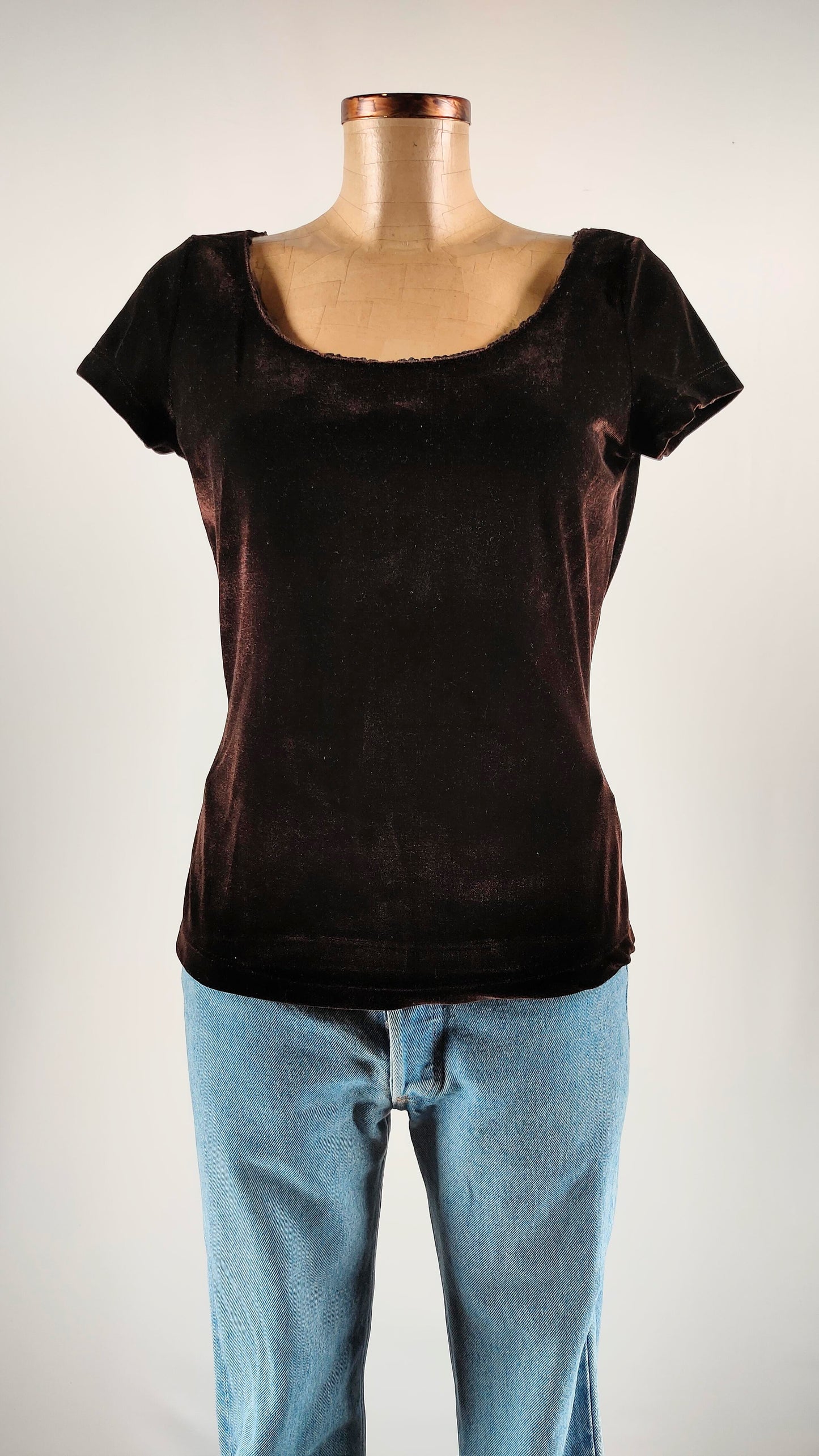 Top de terciopelo marrón Moschino Jeans