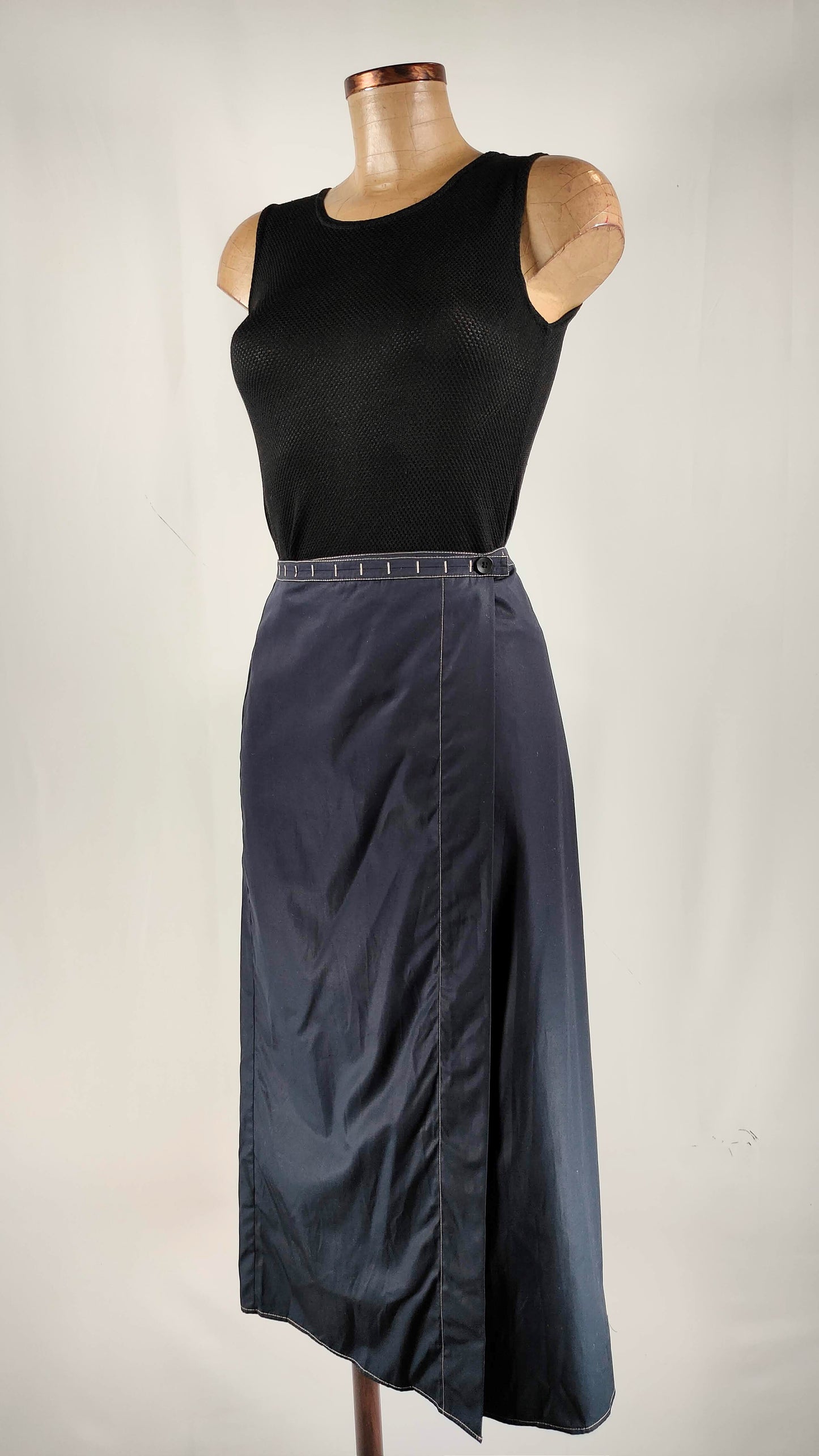 Falda larga azul oscuro Massimo Dutti