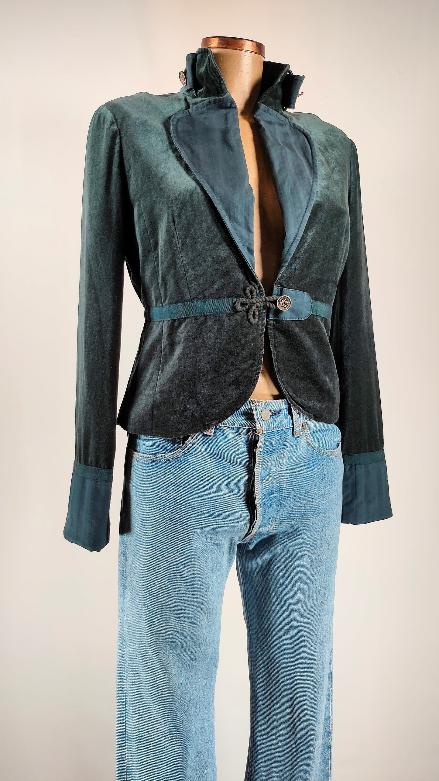 Chaqueta efecto terciopelo Verde