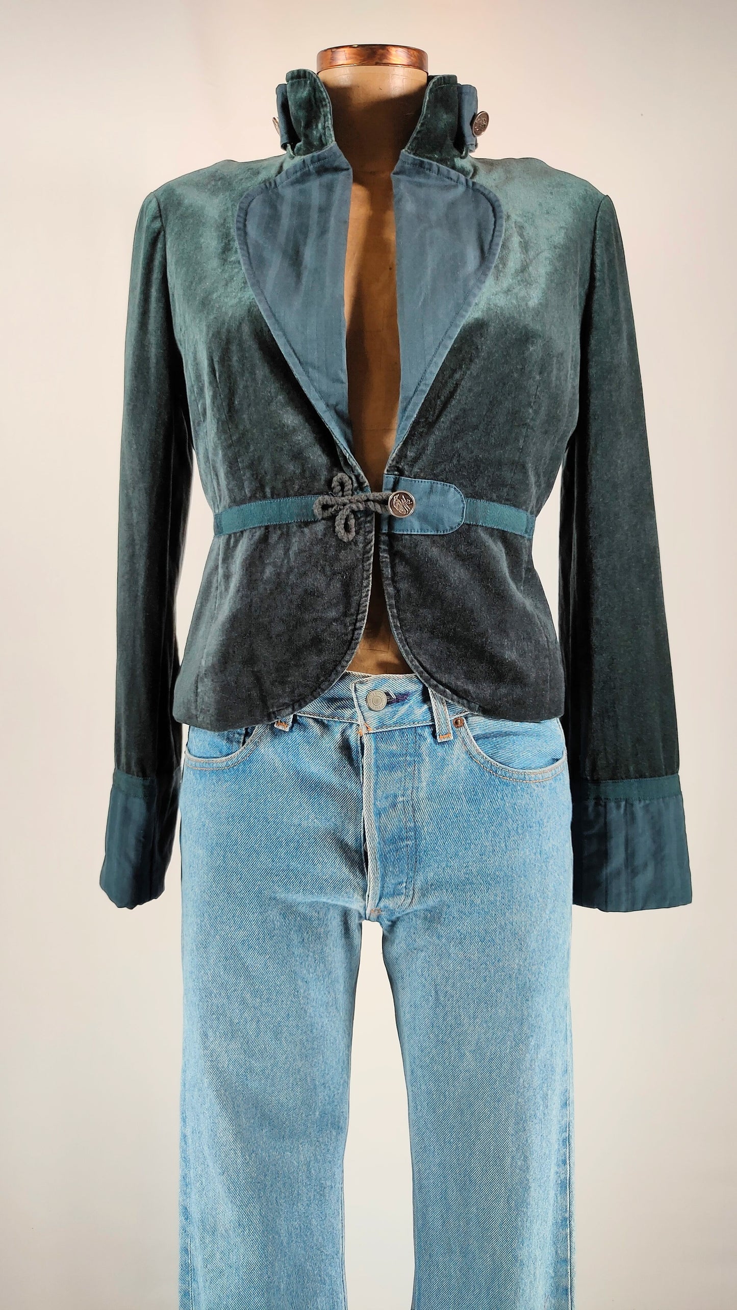 Chaqueta efecto terciopelo Verde