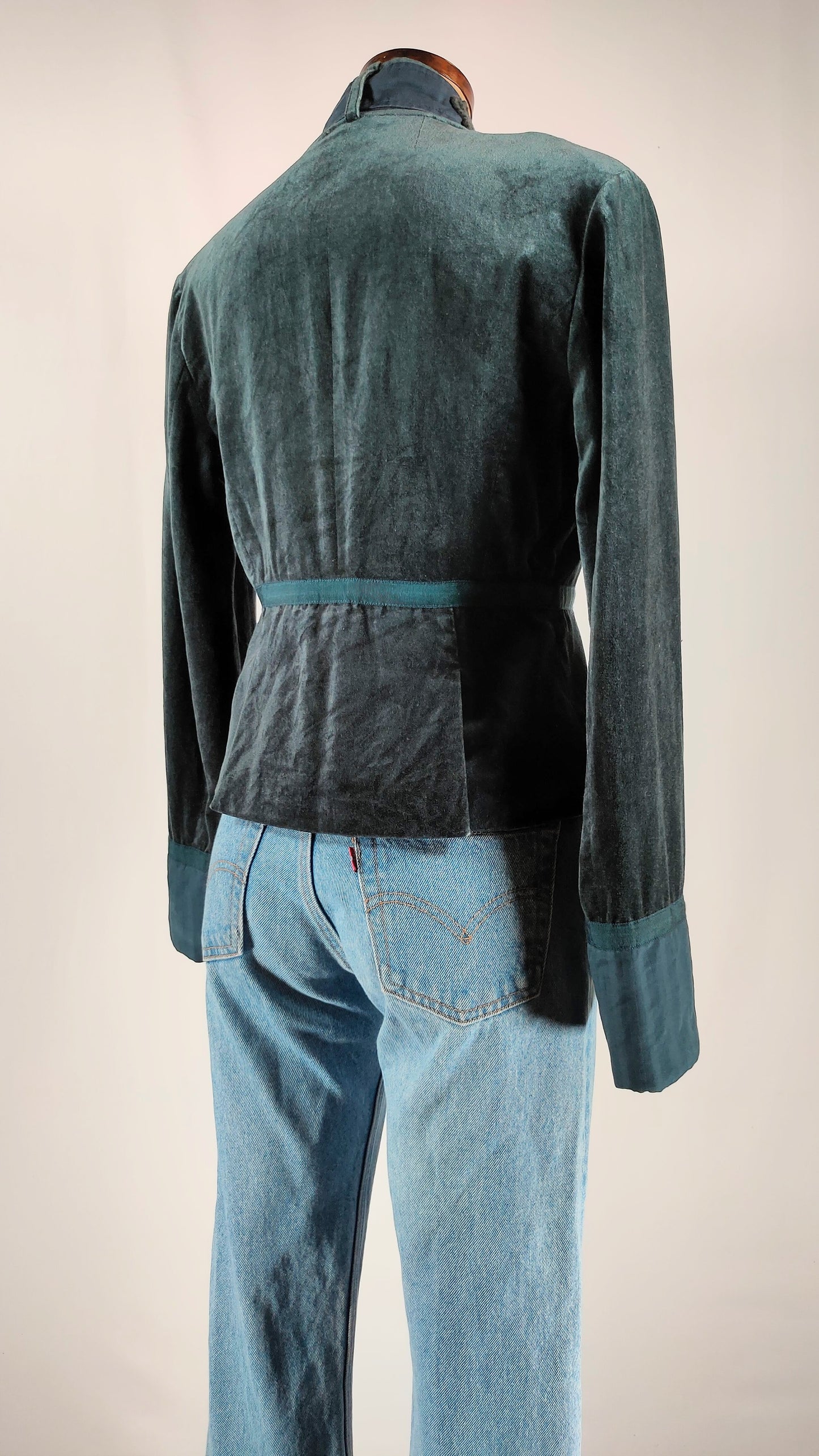 Chaqueta efecto terciopelo Verde