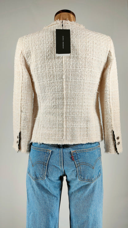 Chaqueta tweed con lazo