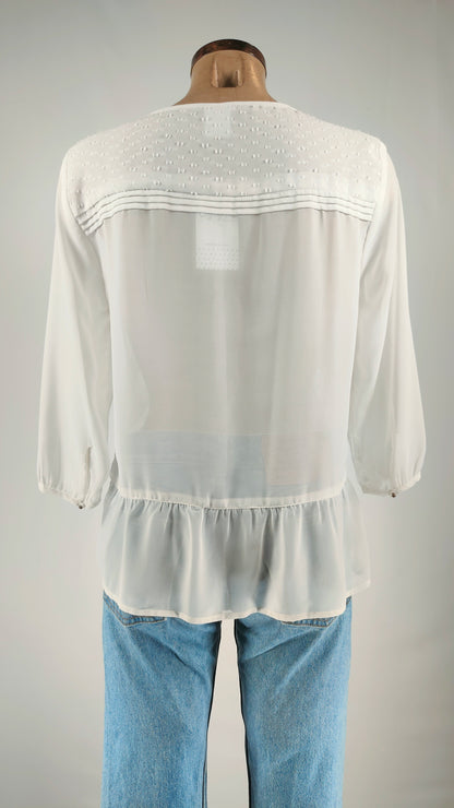 Blusa semitransparente mangas 3/4