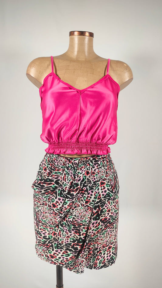 Falda animal print de seda