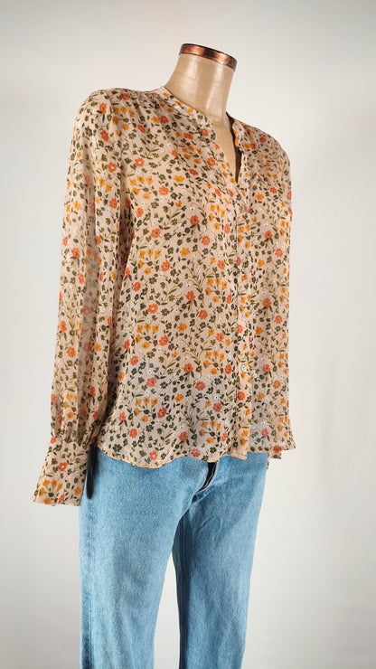 Blusa semi transparente de flores