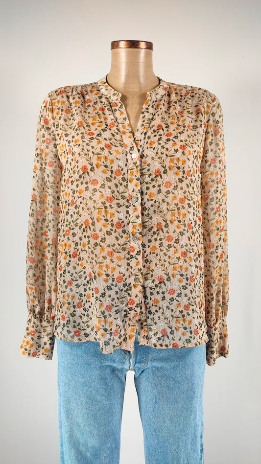 Blusa semi transparente de flores