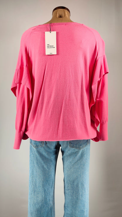 Jersey fucsia con adorno de volante