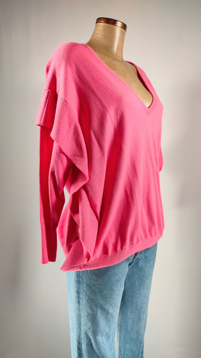 Jersey fucsia con adorno de volante