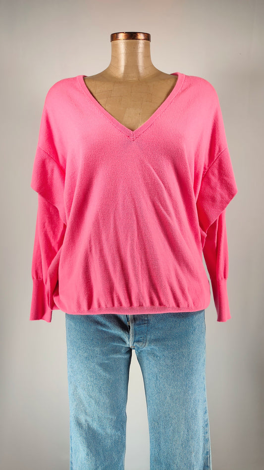 Jersey fucsia con adorno de volante