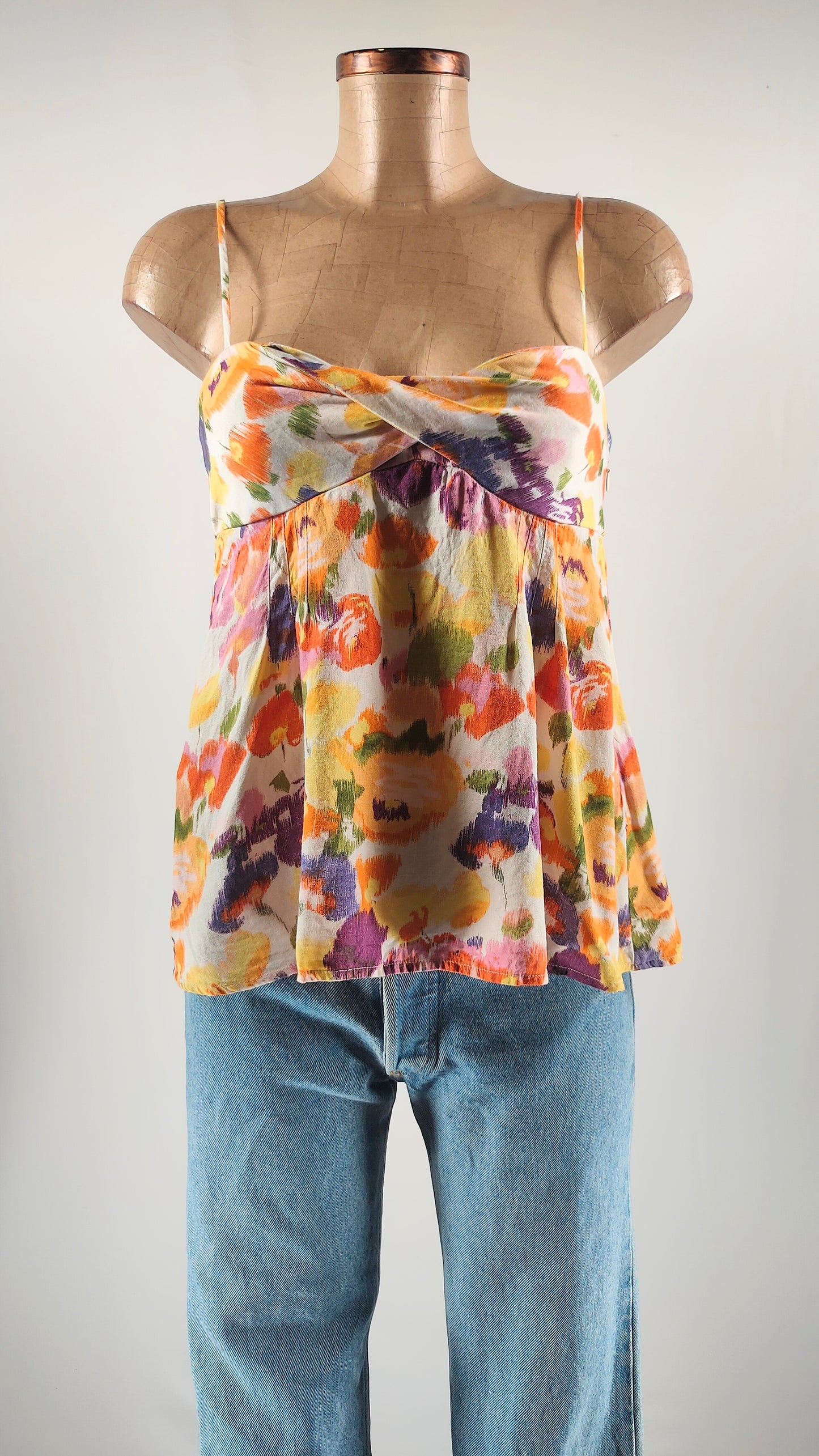 Top Mango multicolor estampado floral