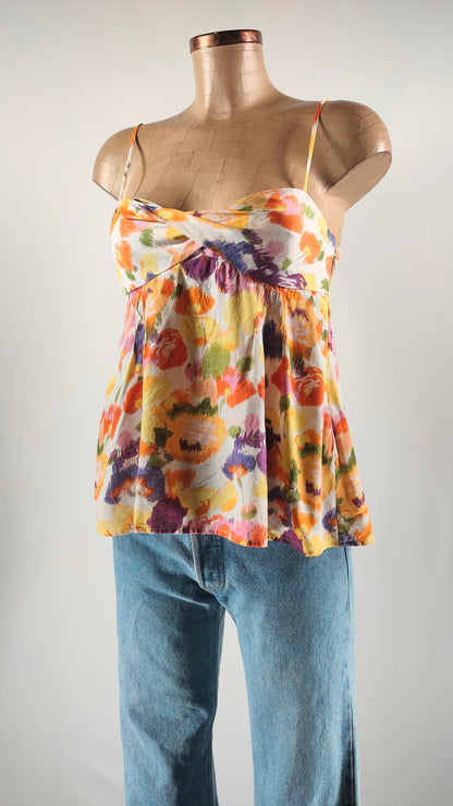 Top Mango multicolor estampado floral