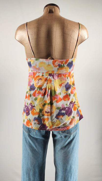 Top Mango multicolor estampado floral