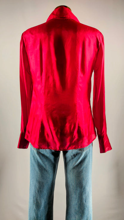 Camisa roja de seda Massimo Dutti