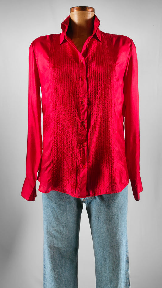 Camisa roja de seda Massimo Dutti