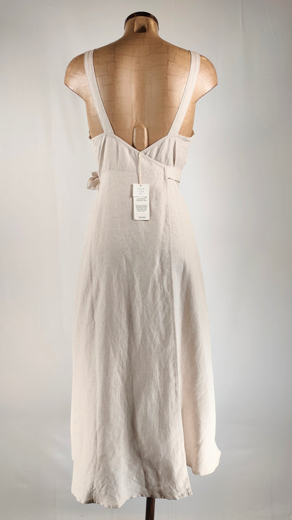 Vestido de lino beige