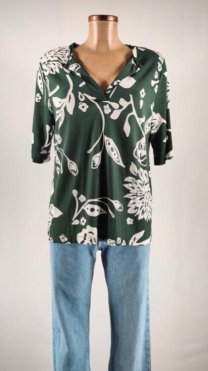 Camiseta Hawaiana verde