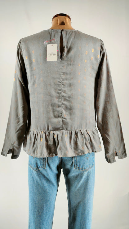 Blusa Tiffosi gris estampada