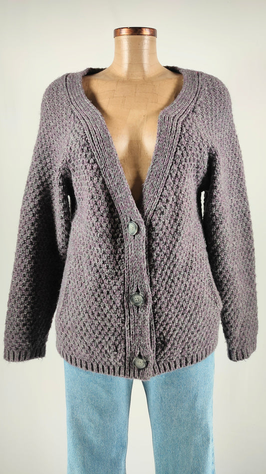 Chaqueta jaspeada en morado Oysho