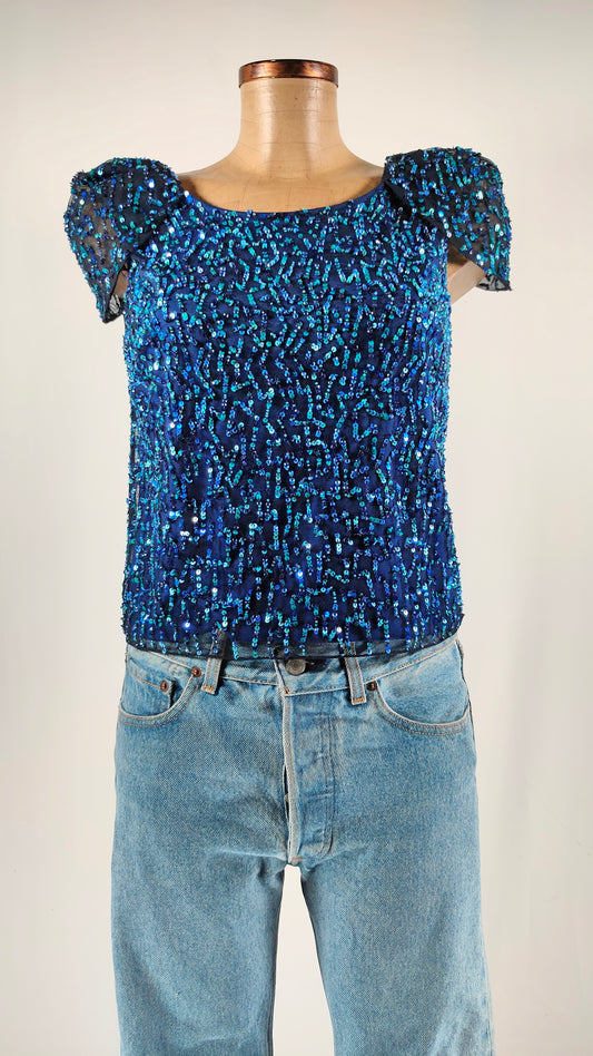 Top de llentejuelas azules Tintoretto