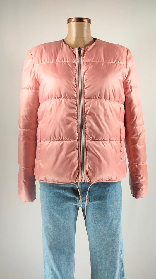 Chaqueta rosa acolchada ajustable