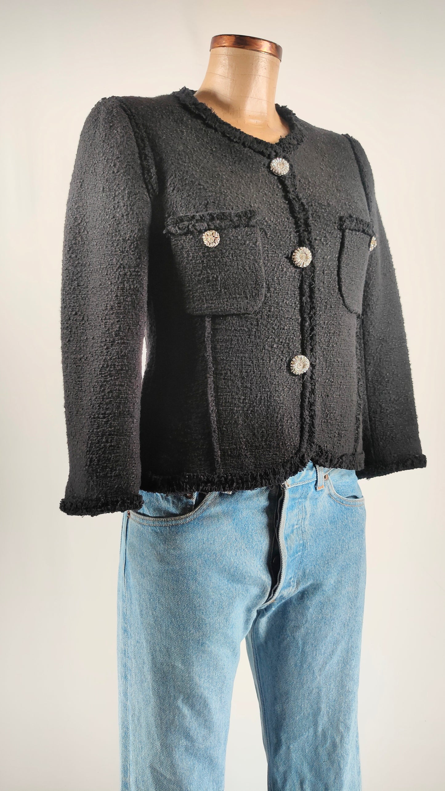 Chaqueta Tweed Zara negra