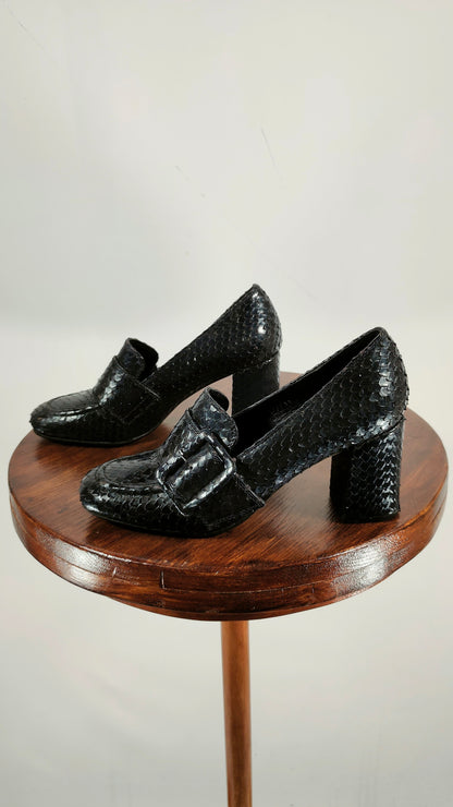 Zapatos de piel Lurueña azul navy