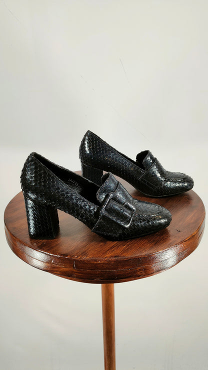 Zapatos de piel Lurueña azul navy