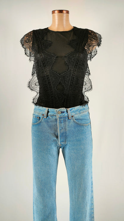 Body negro con transpariencia Zara