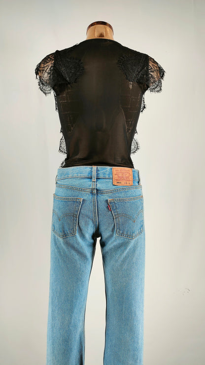 Body negro con transpariencia Zara
