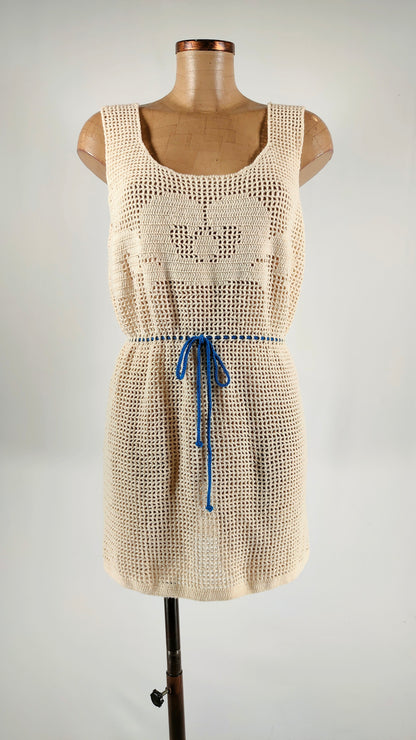Vestido de punto con lazo azul