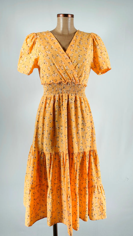 Vestido amarillo vintage Reyon