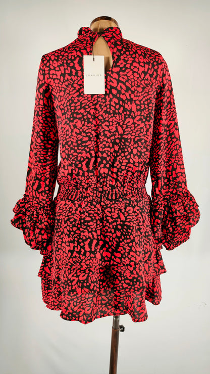 Vestido animal print rojo y negro Loavies