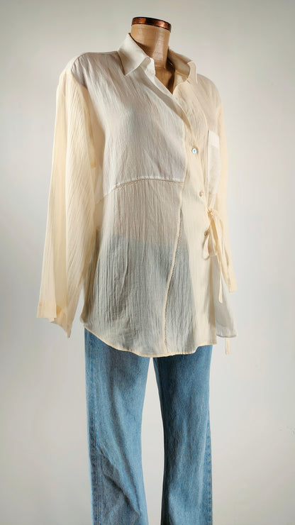 Camisa Massimo Dutti semitransparente lazo