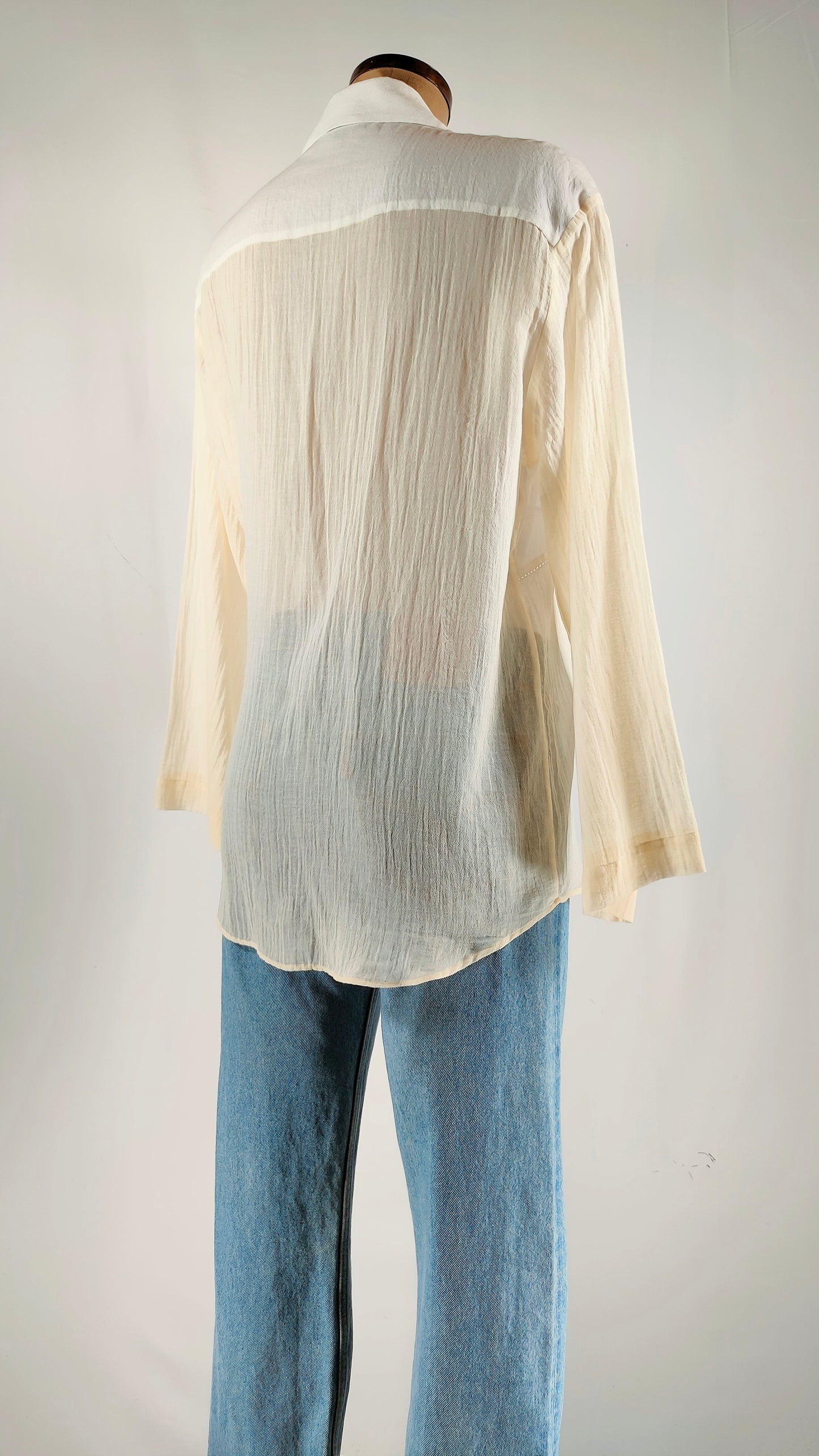 Camisa Massimo Dutti semitransparente lazo