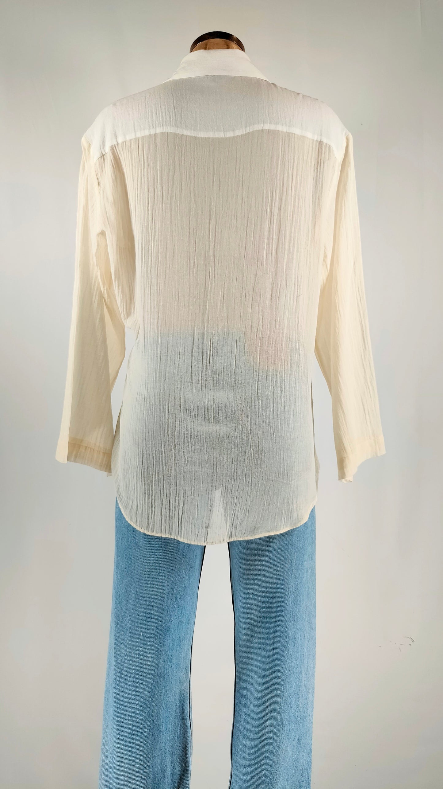 Camisa Massimo Dutti semitransparente lazo