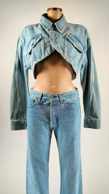 Chaqueta crop azul