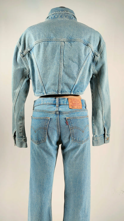 Chaqueta crop azul