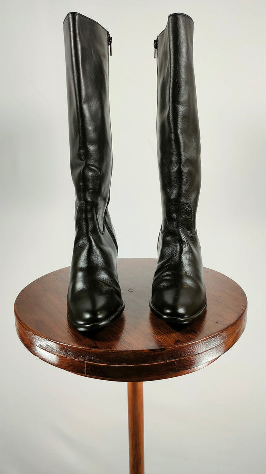 Botas negras de piel Natalia Blanco