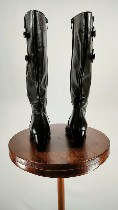Botas negras de piel Natalia Blanco