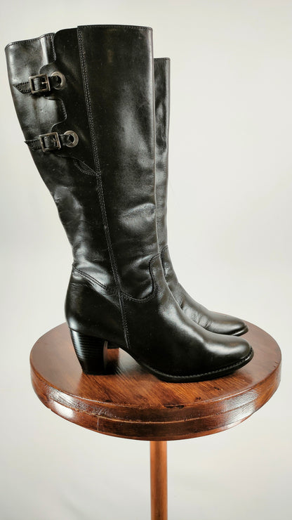 Botas negras de piel Natalia Blanco