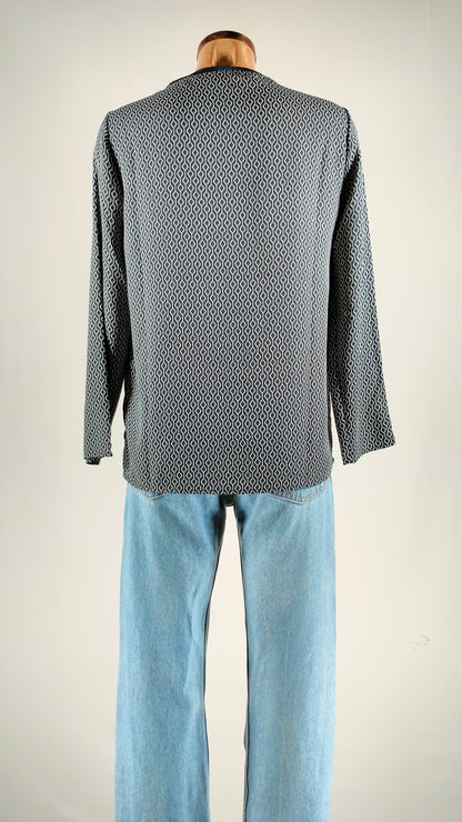 Blusa azul estampada Cortefiel