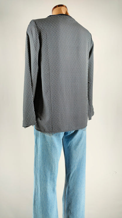 Blusa azul estampada Cortefiel
