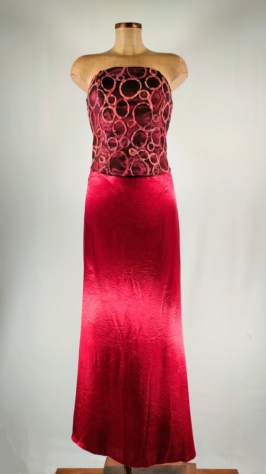 Vestido de fiesta granate