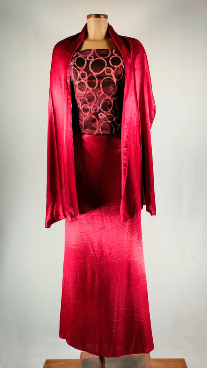 Vestido de fiesta granate