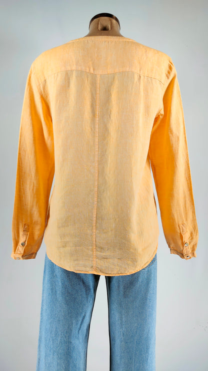 Blusa de lino Massimo Dutti amarilla
