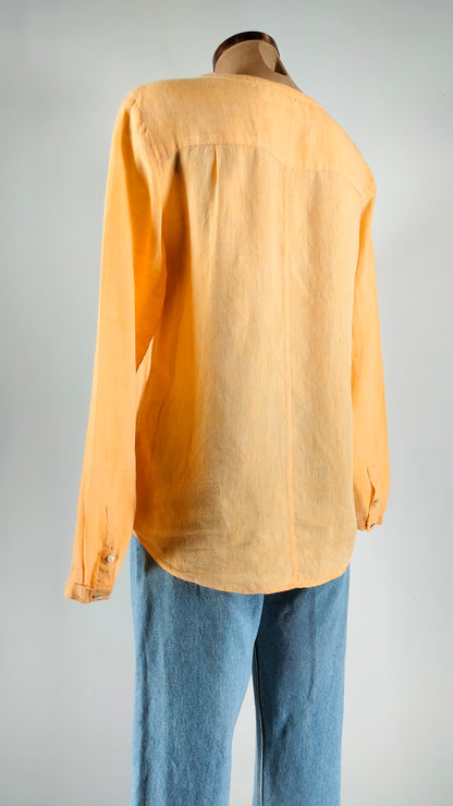 Blusa de lino Massimo Dutti amarilla