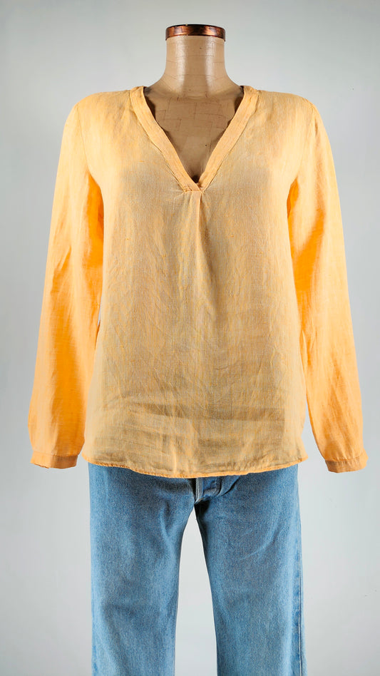 Blusa de lino Massimo Dutti amarilla
