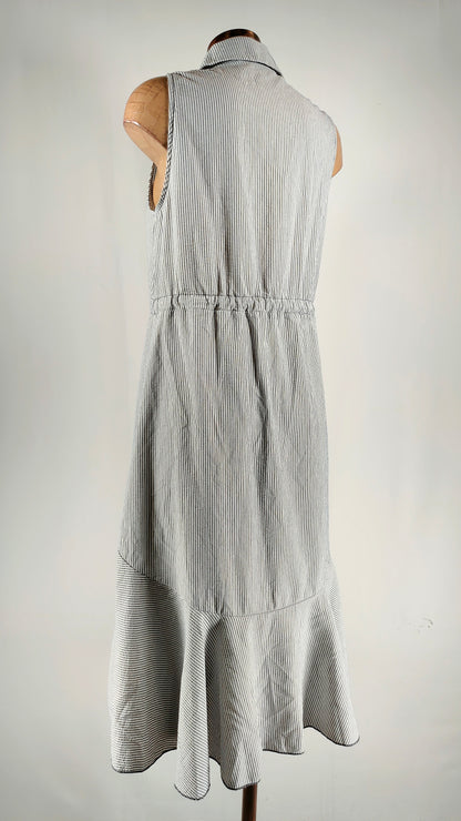 Vestido largo rayas ajustable en cintura
