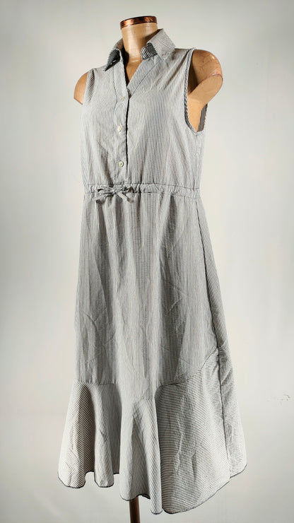 Vestido largo rayas ajustable en cintura